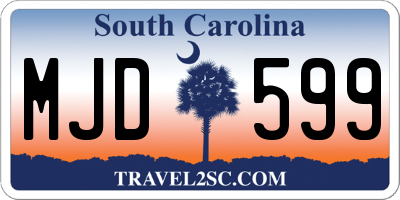 SC license plate MJD599