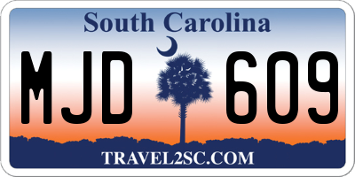 SC license plate MJD609