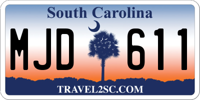 SC license plate MJD611