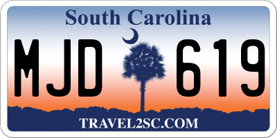 SC license plate MJD619