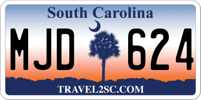 SC license plate MJD624