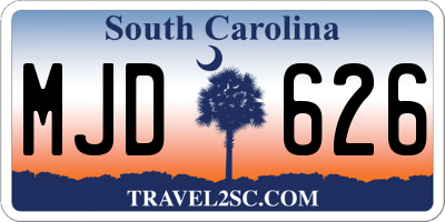 SC license plate MJD626