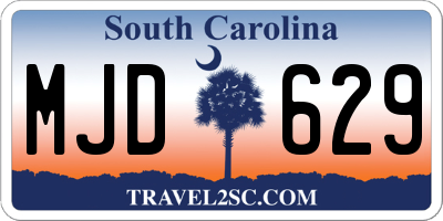 SC license plate MJD629