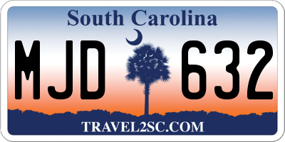 SC license plate MJD632