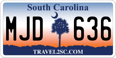 SC license plate MJD636