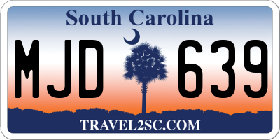 SC license plate MJD639