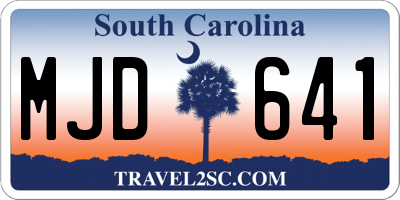 SC license plate MJD641