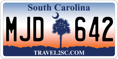 SC license plate MJD642
