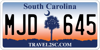 SC license plate MJD645