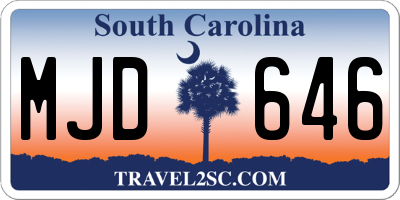 SC license plate MJD646