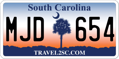 SC license plate MJD654
