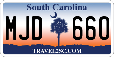 SC license plate MJD660