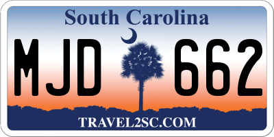 SC license plate MJD662