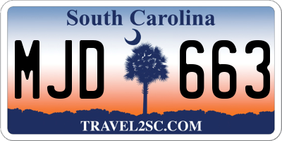 SC license plate MJD663