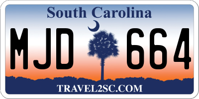 SC license plate MJD664