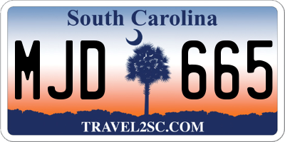 SC license plate MJD665