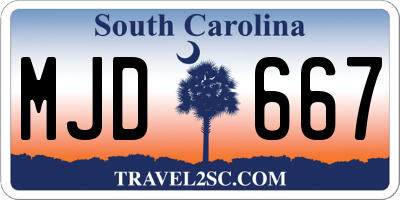 SC license plate MJD667