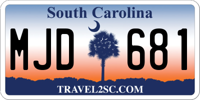 SC license plate MJD681