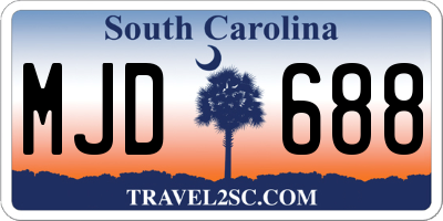 SC license plate MJD688
