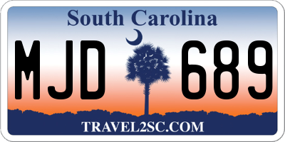 SC license plate MJD689