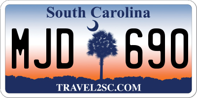 SC license plate MJD690