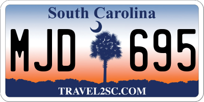 SC license plate MJD695