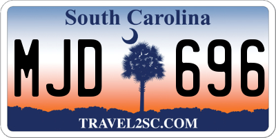 SC license plate MJD696