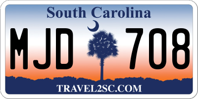 SC license plate MJD708