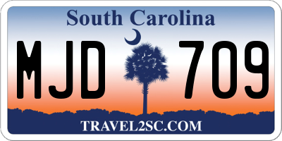 SC license plate MJD709