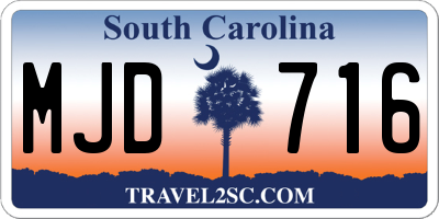 SC license plate MJD716
