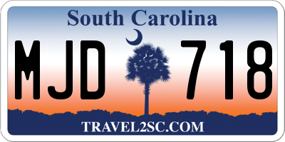 SC license plate MJD718
