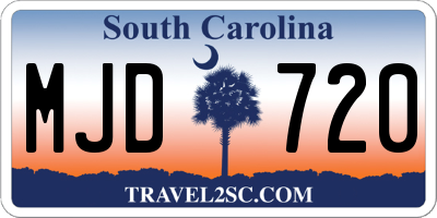 SC license plate MJD720