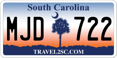 SC license plate MJD722