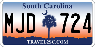 SC license plate MJD724