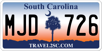 SC license plate MJD726
