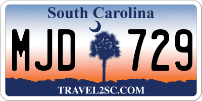 SC license plate MJD729