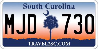 SC license plate MJD730