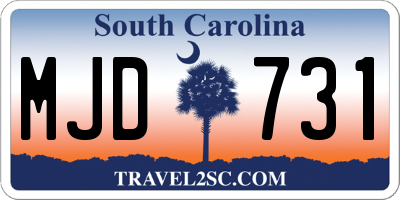 SC license plate MJD731
