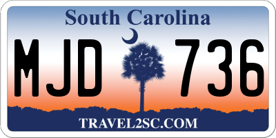 SC license plate MJD736