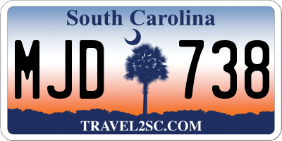 SC license plate MJD738