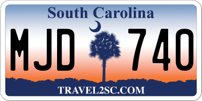 SC license plate MJD740