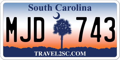 SC license plate MJD743