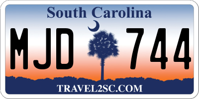 SC license plate MJD744
