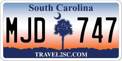 SC license plate MJD747