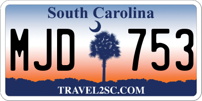 SC license plate MJD753