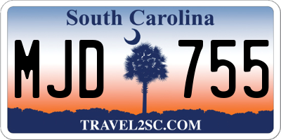 SC license plate MJD755