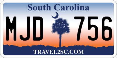 SC license plate MJD756