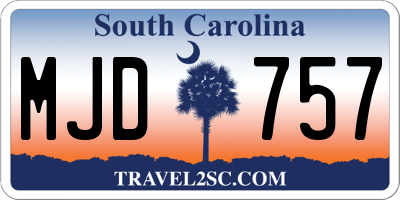 SC license plate MJD757