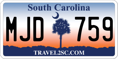 SC license plate MJD759
