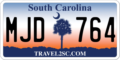 SC license plate MJD764